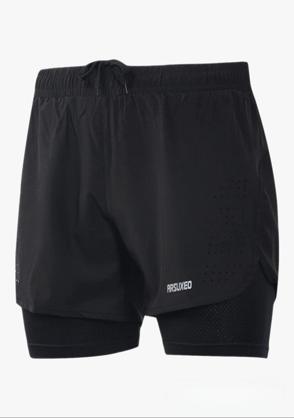 Arsuxeo Lined Athletic Cycling Shorts Men’s M Black 4.5 Inch Inseam